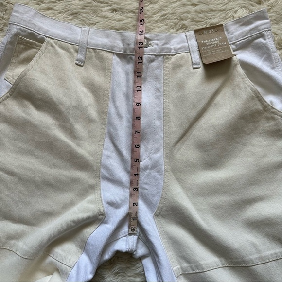 Madewell Jeans The '90s Straight: Two-Tone Workwear Edition White 33 NWT New - Picture 11 of 13